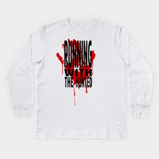 Running With The Hunted - Red Hand Kids Long Sleeve T-Shirt